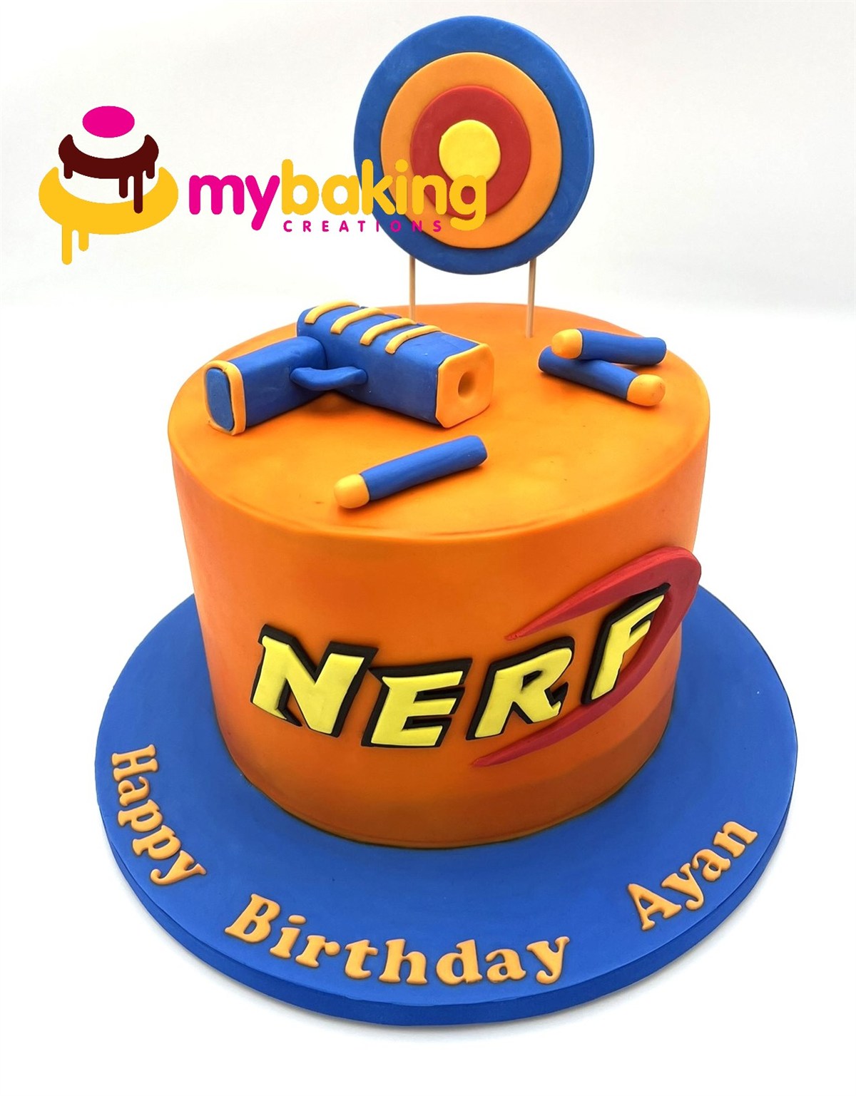Custom Nerf gun themed sculpted birthday cake San Francisco